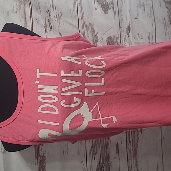 Source Unknown Tops - I Don't Give a Flock. Flamingo tank Medium